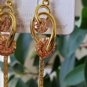 Citrine cz earrings